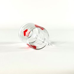 Glaskrus (6 stk samlet) - franske med rde hjerter 