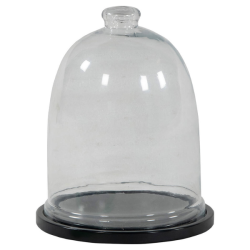 Torino glasklokke p sort bund - Stor