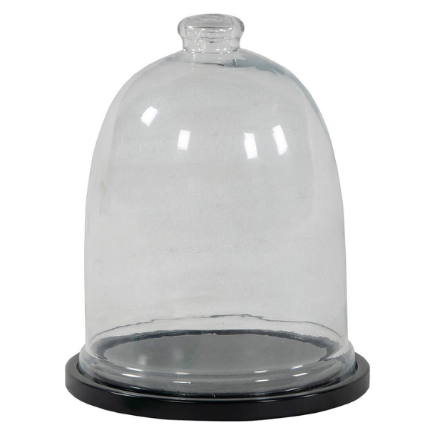 Torino glasklokke p sort bund - Stor