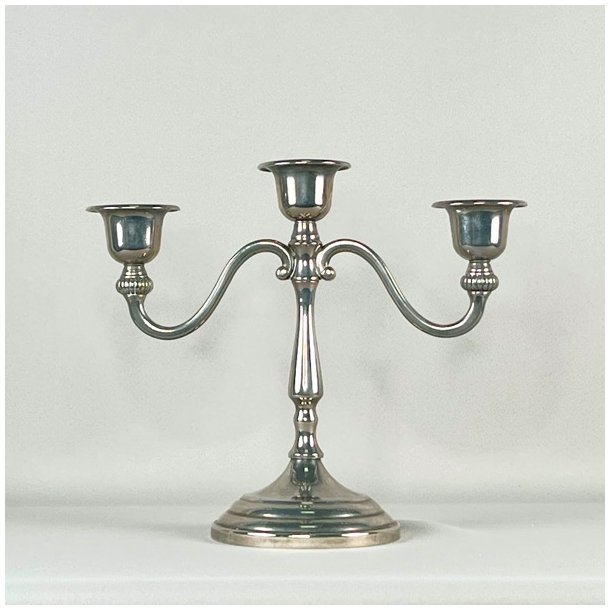 Trearmet lysestage - slv