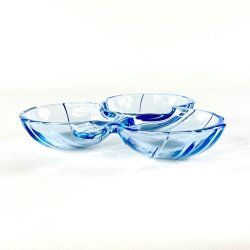 Glasskl treklver - azurblt glas 