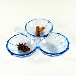 Glasskl treklver - azurblt glas 