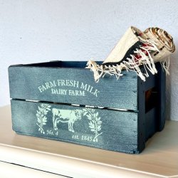 Gl. sodavandskasse - mrkebl m/malkeko 