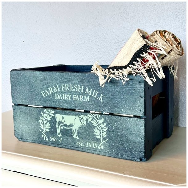 Gl. sodavandskasse - mrkebl m/malkeko 