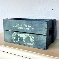 Gl. sodavandskasse - mrkebl m/malkeko 