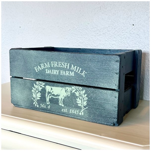 Gl. sodavandskasse - mrkebl m/malkeko 