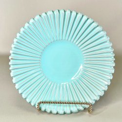 Keramik fad m/riller - turkis, Eslau