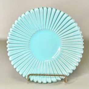 Keramik fad m/riller - turkis, Eslau