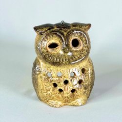 Ugle keramikfigur - fyrfadslys og ophng 