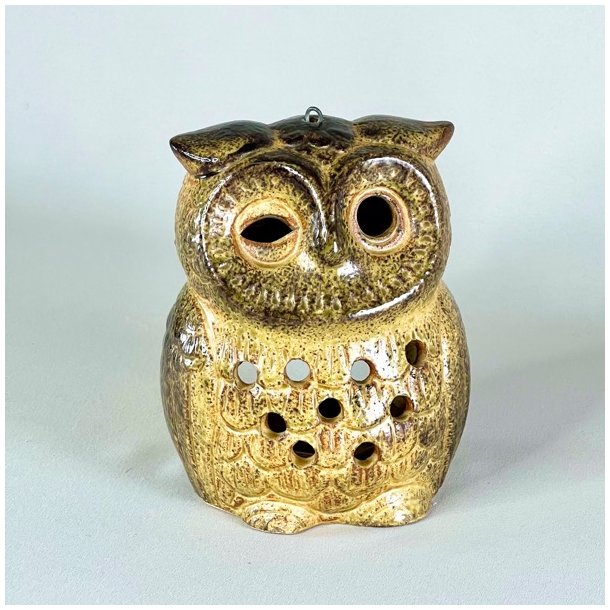 Ugle keramikfigur - fyrfadslys og ophng 