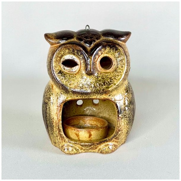 Ugle keramikfigur - fyrfadslys og ophng 