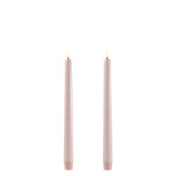 LED Taper Kronelys - beige (2 stk)