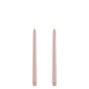 LED Taper Kronelys - beige (2 stk)