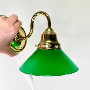 Vglampe i messing - grn