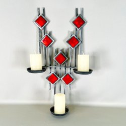 Retro vglysestage - smedejern med rde firkanter