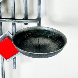 Retro vglysestage - smedejern med rde firkanter