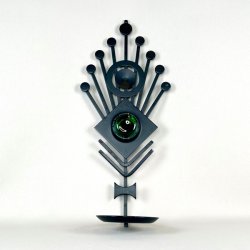 Dantoft vgdekoration - smedejern med grnt glas