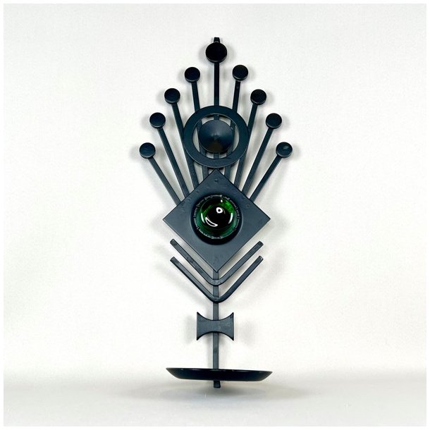 Dantoft vgdekoration - smedejern med grnt glas