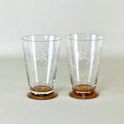 Sodavandsglas - Kastrup 'Lis', gylden fod