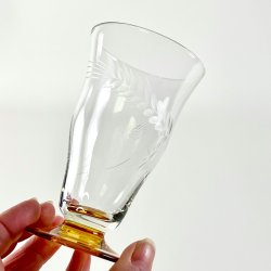 Sodavandsglas (6 stk samlet) - gylden fod 