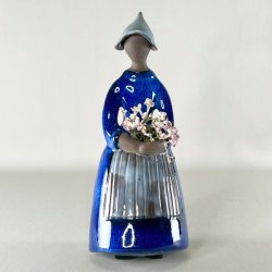 Elsi Bourelius kvindefigur - bl, stor