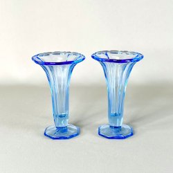 Vase - vintage glas, lysebl
