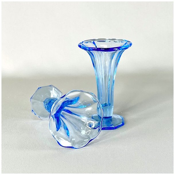 Vase - vintage glas, lysebl