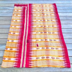 Vintage sari quilt (140x200) - vinrd m/gul