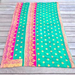 Vintage sari quilt (140x200) - gr�n multicolor