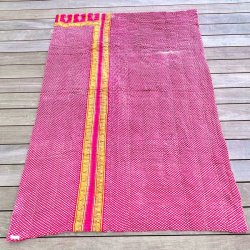 Vintage sari quilt (140x200) - vinrd m/gul