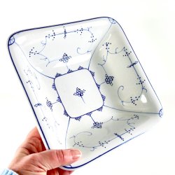 Vintage Villeroy &amp; Boch, firkantet serveringsskl - musselmalet 