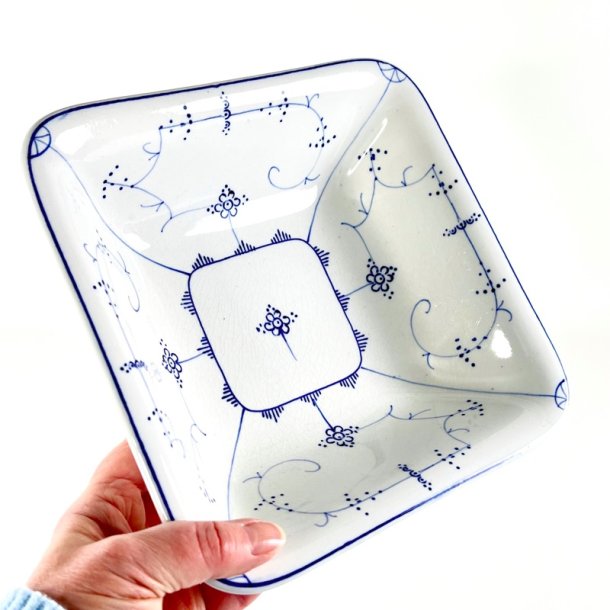 Vintage Villeroy &amp; Boch, firkantet serveringsskl - musselmalet 