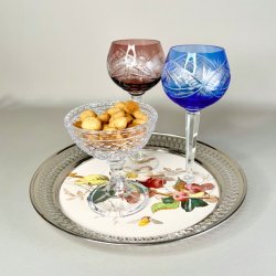 Bakke - vintage, porceln m/blomster