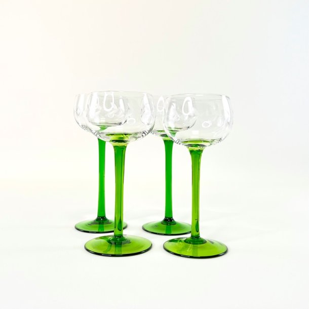 Hvidvinsglas (2 stk/samlet) - Alsace, gr�n fod og ranke