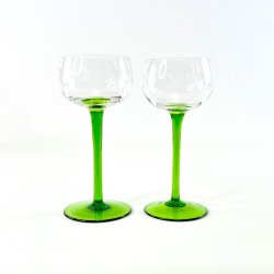 Hvidvinsglas (2 stk/samlet) - Alsace, gr�n fod og ranke