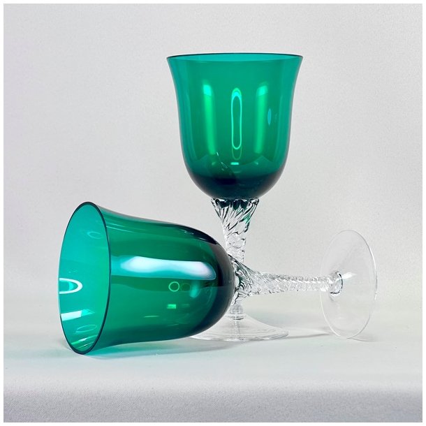 Vinglas - grn med snoet fod (st a 2 stk) 