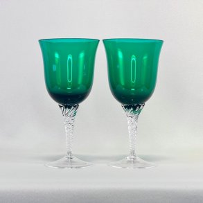 Vinglas - grn med snoet fod (st a 2 stk) 