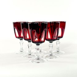 Franske vinglas, rubinr�d krystal H13 