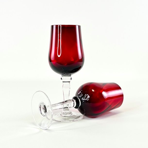 Vinglas - Ikea limited vinter-edition, r�d m/optisk stribe  