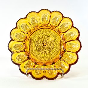 �ggefad - Vintage, Indiana Glass Hobnail, ravfarvet til 15 �g 