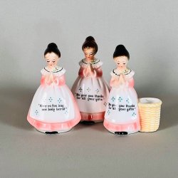 Enesco piger - salt/peber, vintage