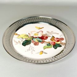 Bakke - vintage, porceln m/blomster
