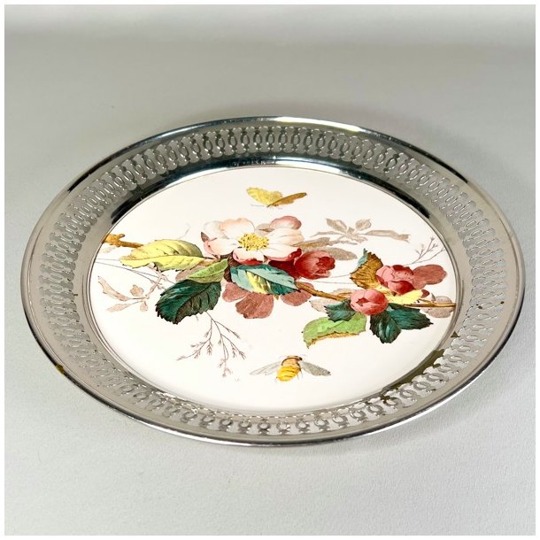 Bakke - vintage, porceln m/blomster