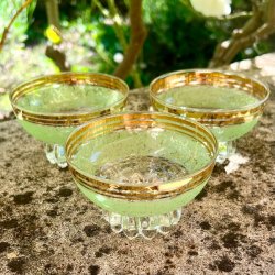 Champagneskle (st a' 3 stk) - lysegrn m/guld 