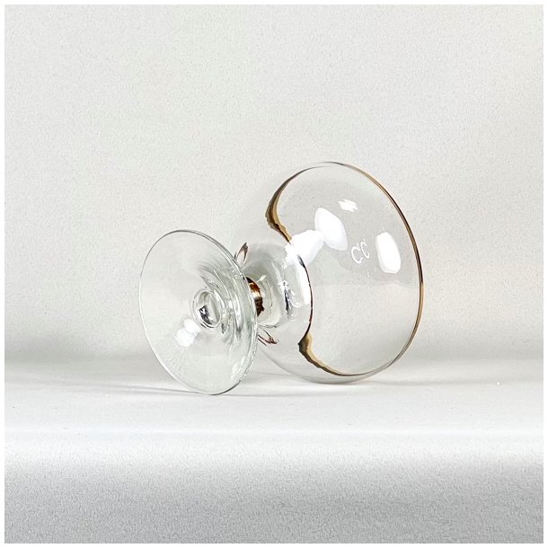 Champagneskle (6 stk) - vintage med guldkant  