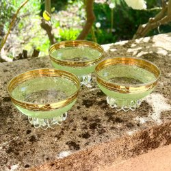 Champagneskle (st a' 3 stk) - lysegrn m/guld 