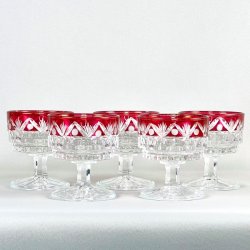 Champagneskle (5 stk) - likrglas m/rd kant 