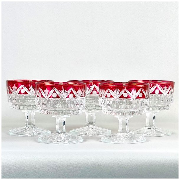 Champagneskle (5 stk) - likrglas m/rd kant 