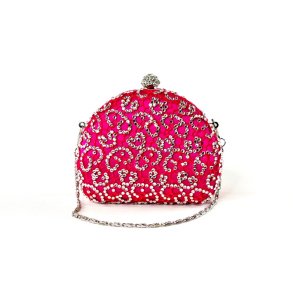 Clutch taske - pink m/similisten