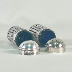 Salt &amp; peber st - forslvet og med bl glas